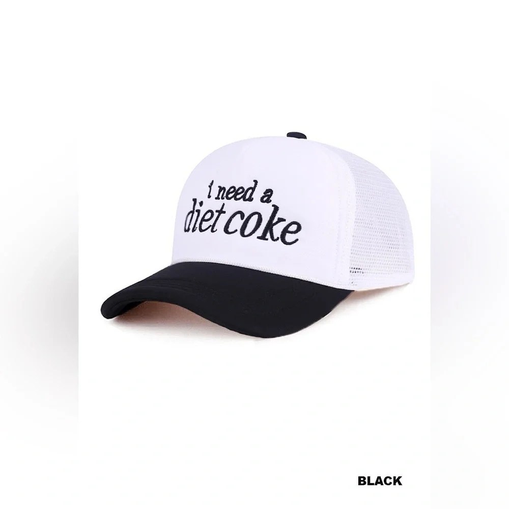 Zenana I NEED A DIET COKE TWO TONE TRUCKER MESH HAT