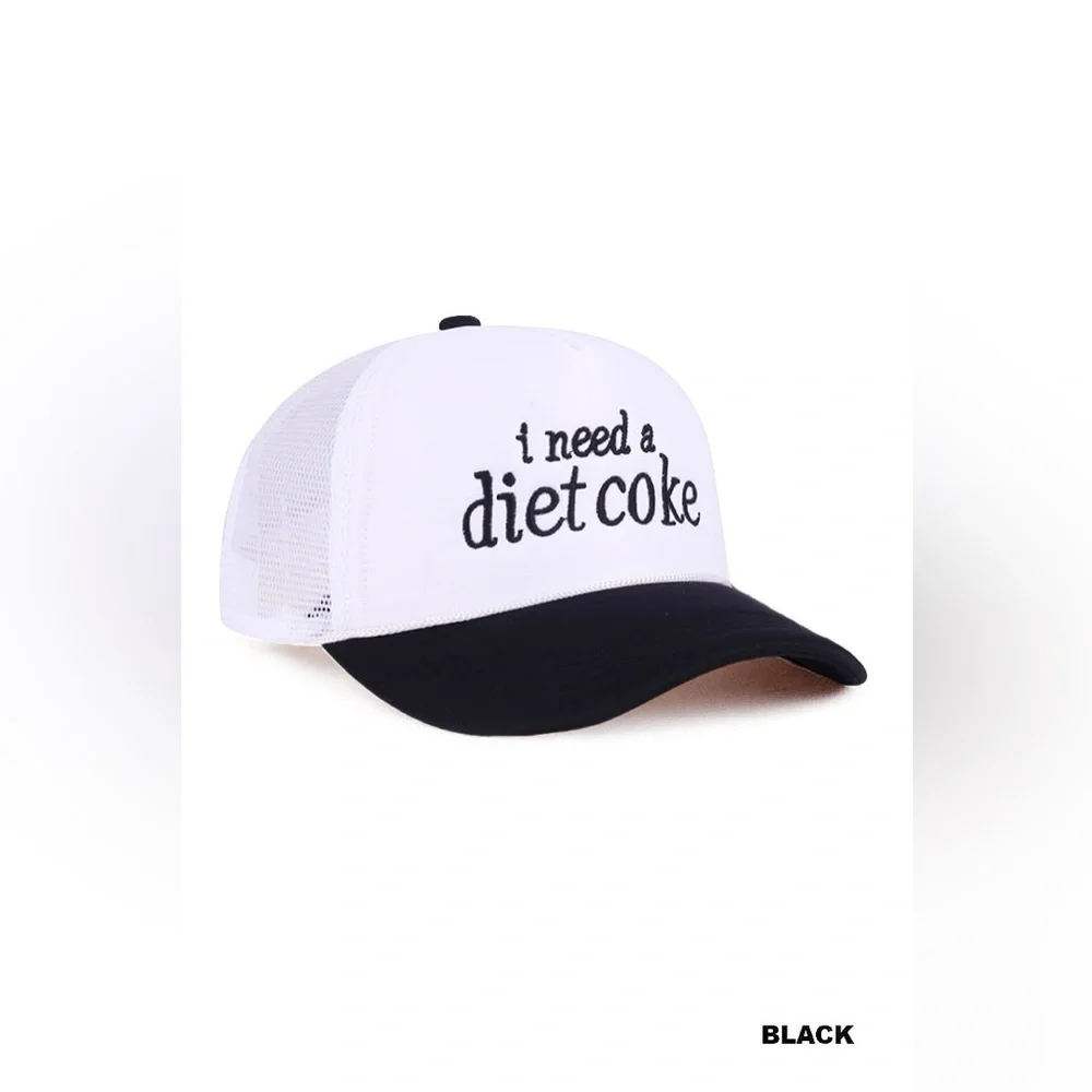 Zenana I NEED A DIET COKE TWO TONE TRUCKER MESH HAT