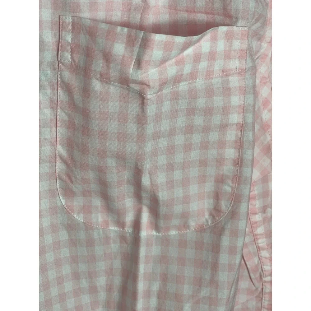 J.Crew Secret Wash Classic Fit Pink Gingham Cotton Shirt Men's L Tall