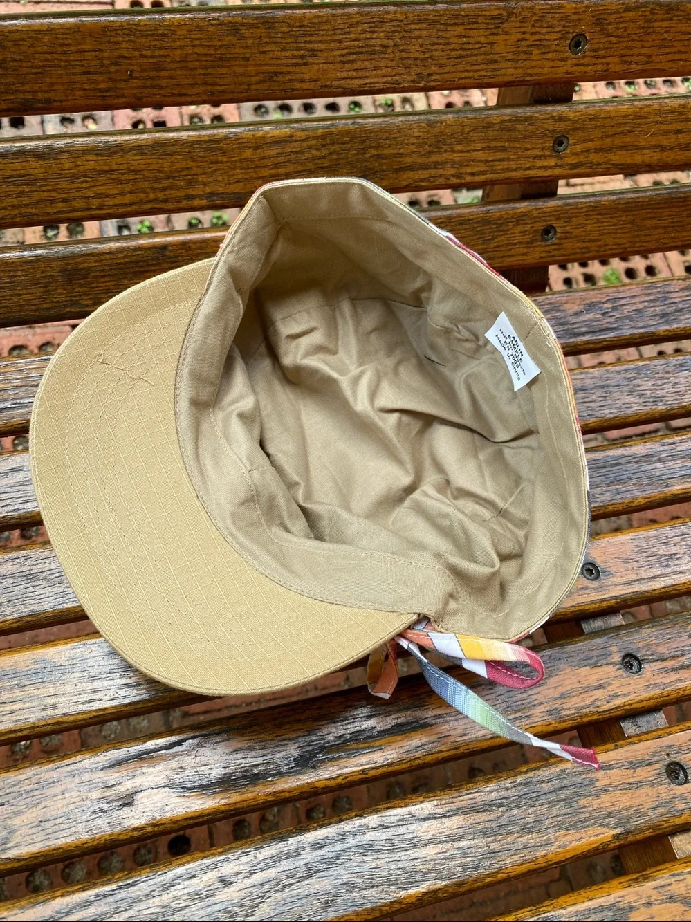 Ribbon & Bow 3 panel tan camp hat