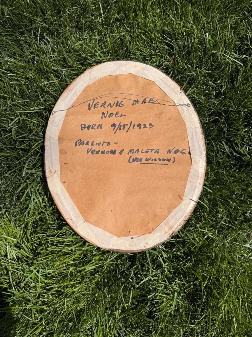 Antique oval wood
