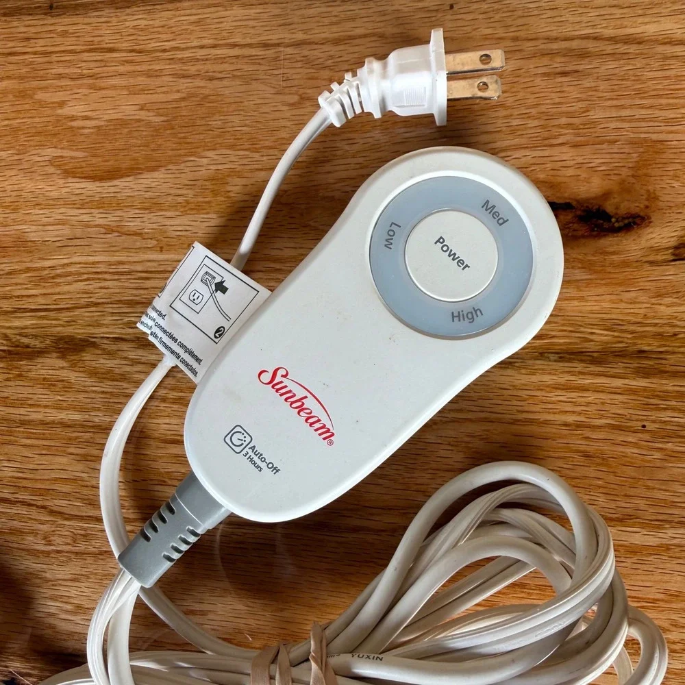 Sunbeam Electric Blanket Replacement Controller Cord M85BP E23623F 3-Pin White