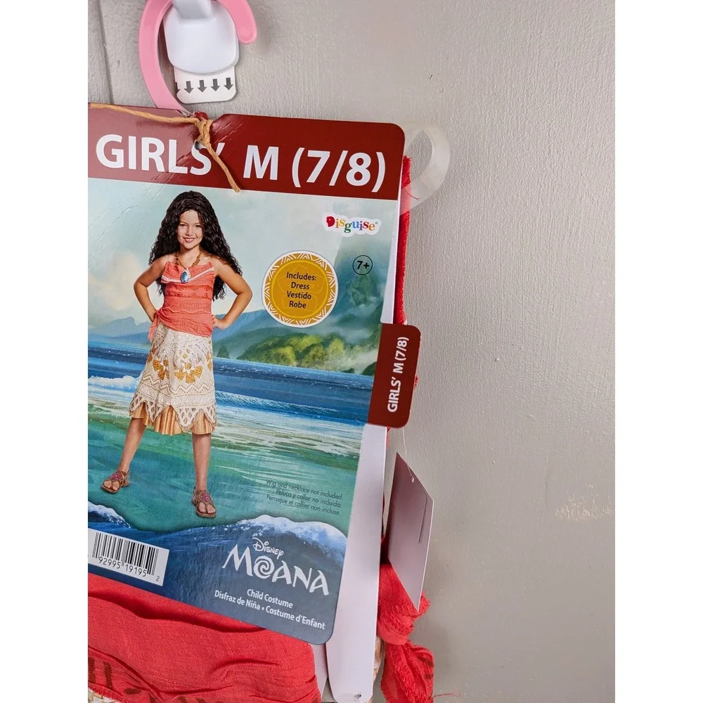 Disney Moana Girls Costume Dress Disguise Size Medium 7-8 Halloween Dress Up New