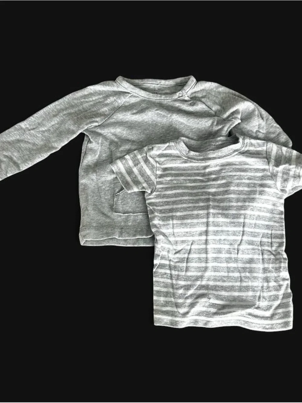 Carter's Gray Long-Sleeve & Striped Short-Sleeve Tee Set