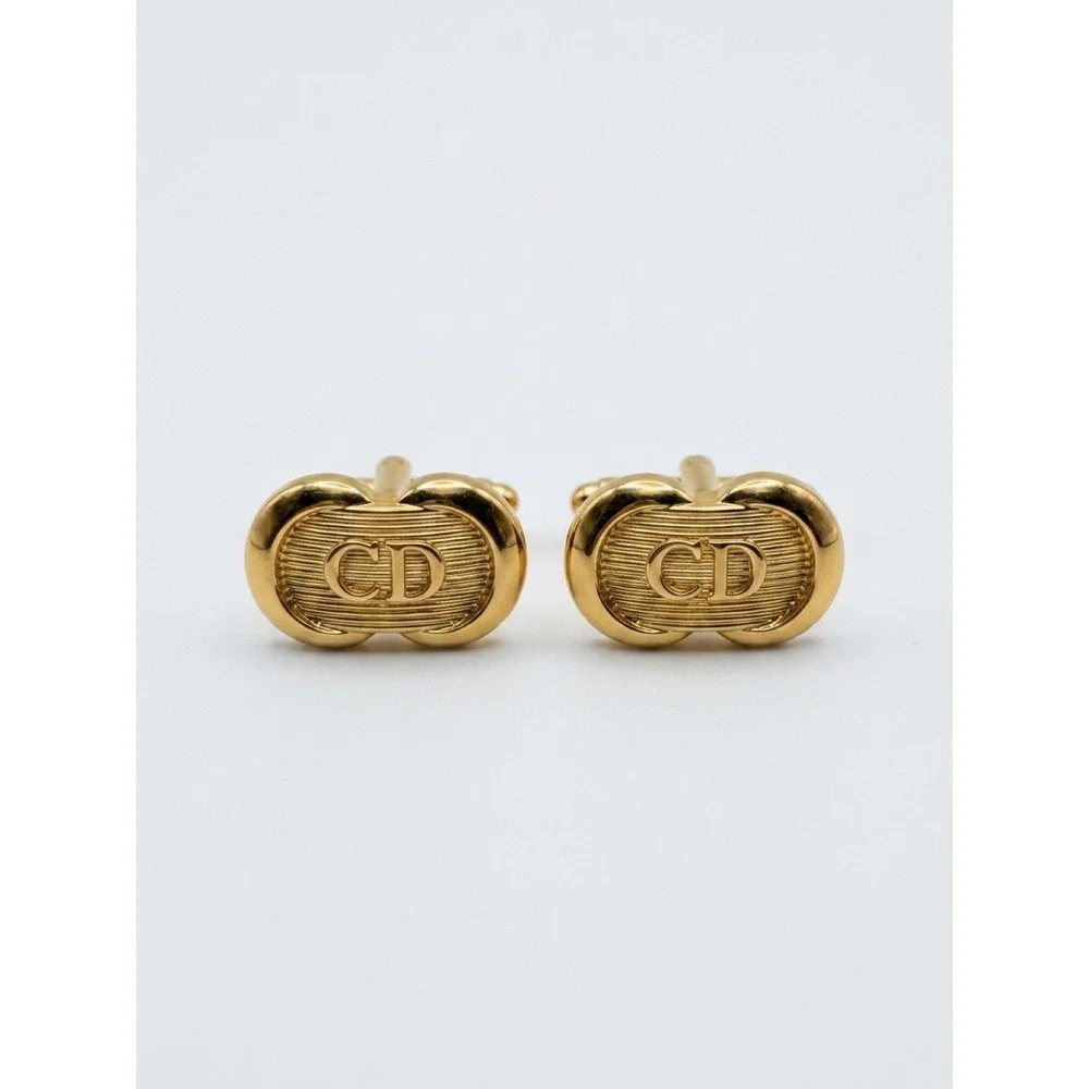 Rare Vintage Christian Dior Gold Cuff Links /Excellent Condition / Original Box!