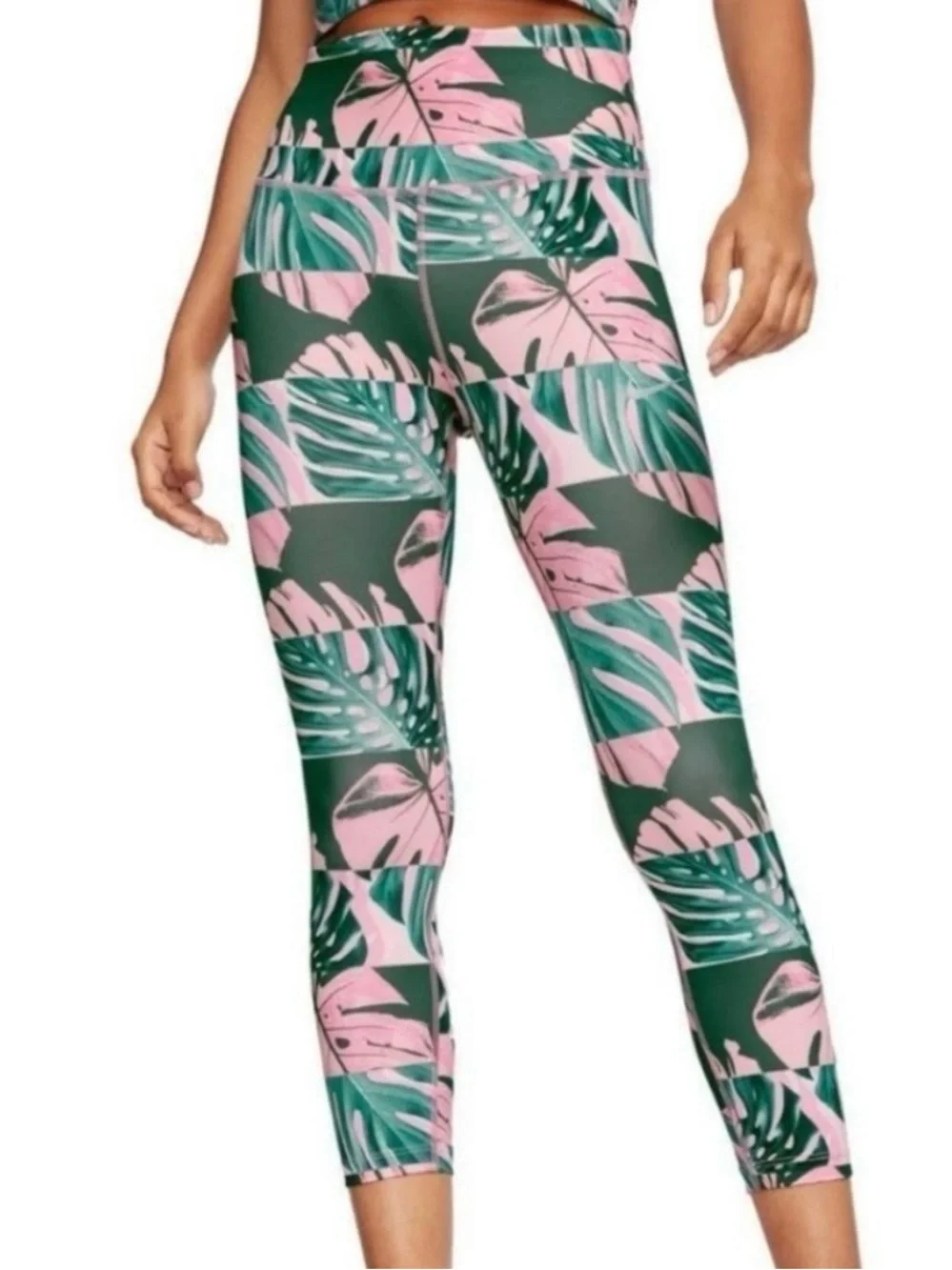 Nike Dri-Fit Pink & Green Tropical Leaf High-Rise Leggings