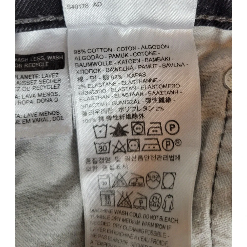 Levis 569 Loose Straight Fit Jeans Mens 36x29 Faded Black Denim Pants 00569-0199