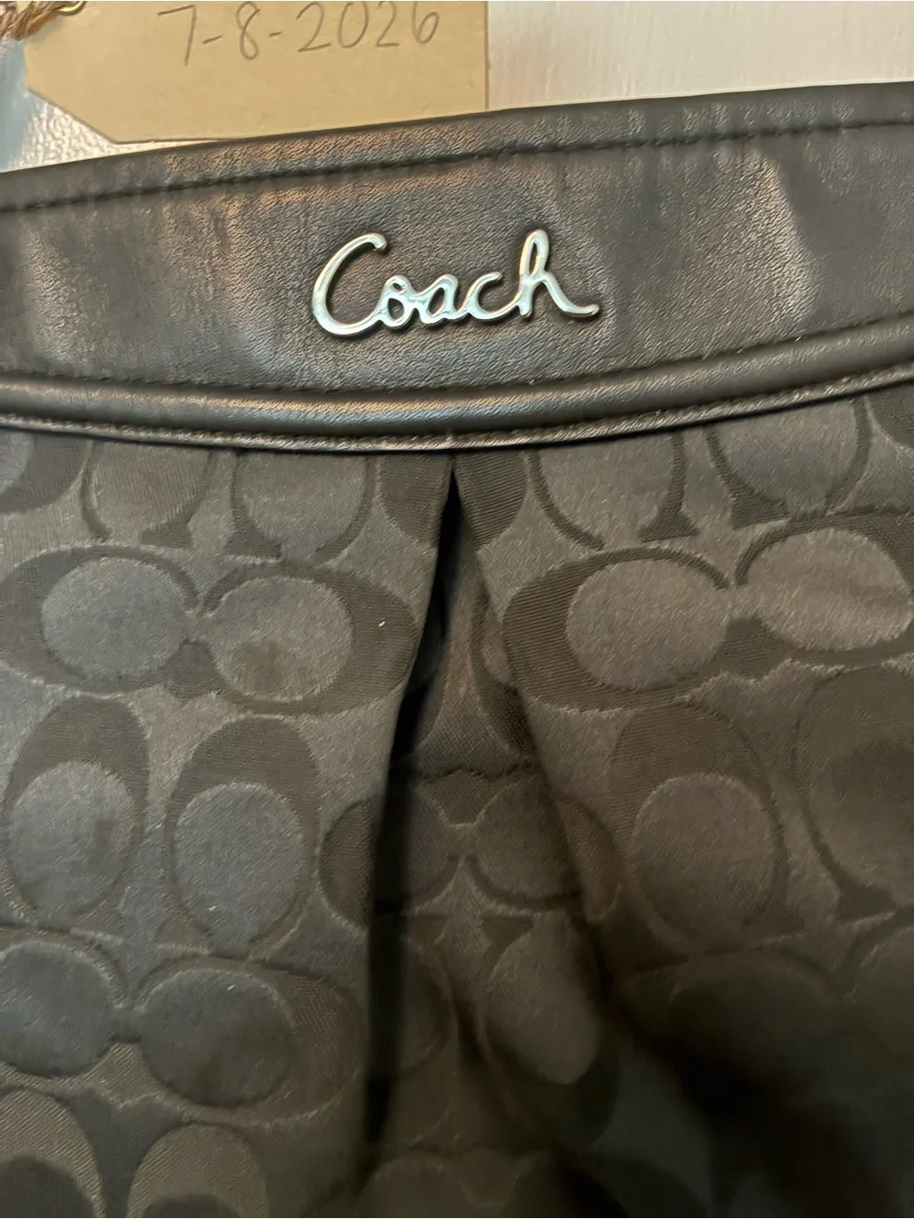 Coach Black Signature Shoulder Tote