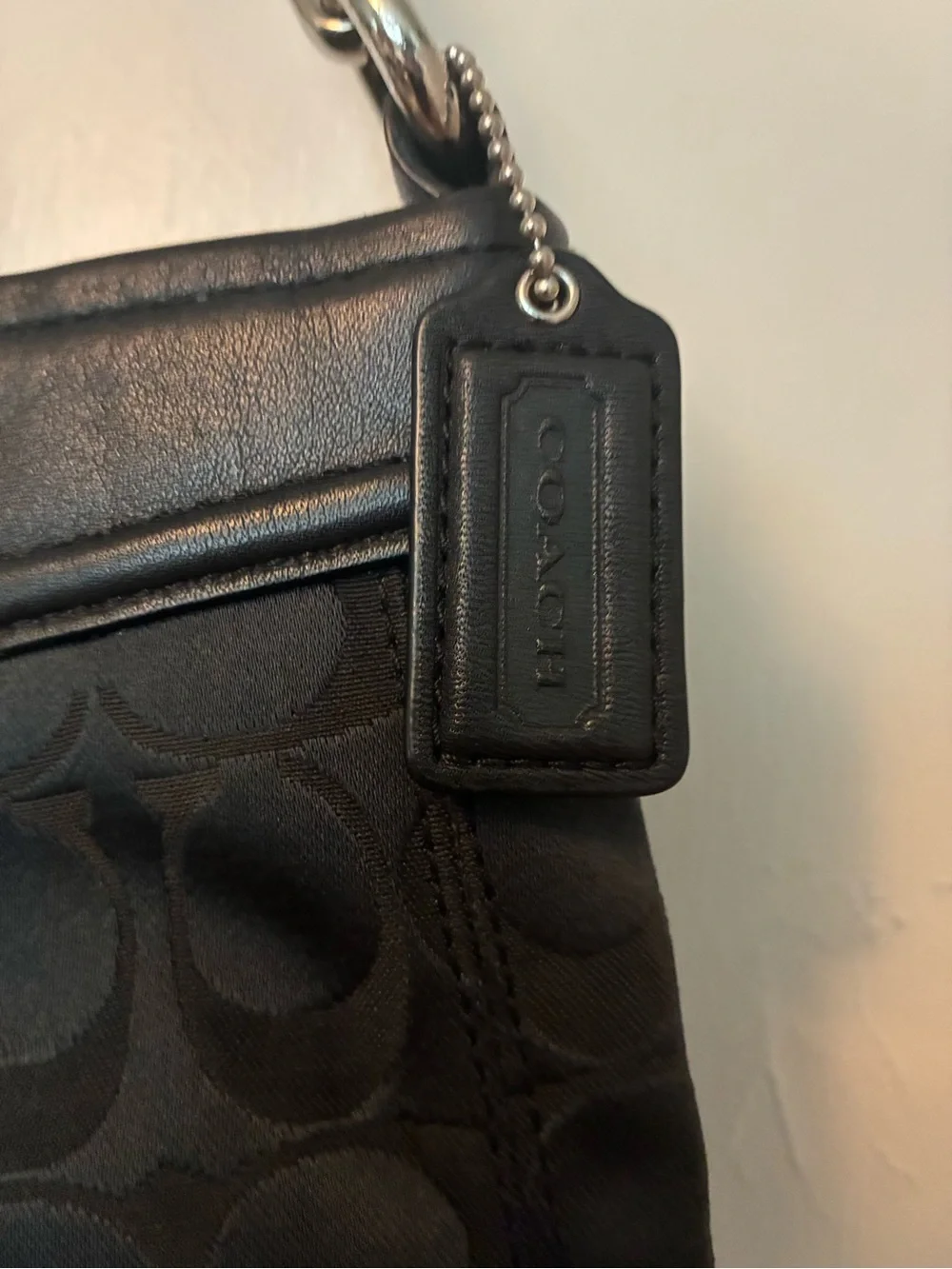 Coach Black Signature Shoulder Tote