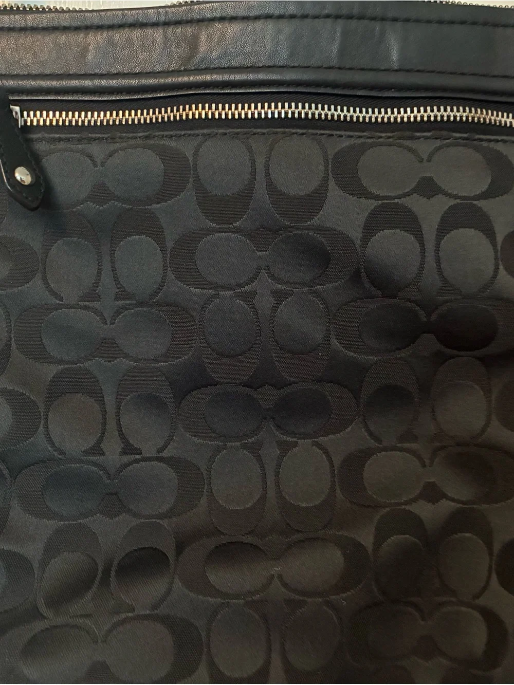 Coach Black Signature Shoulder Tote
