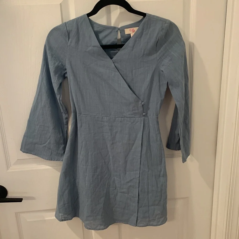 Dillards GB Girls Dress Blue Bell Sleeve  Special Occasion Wedding Church size M