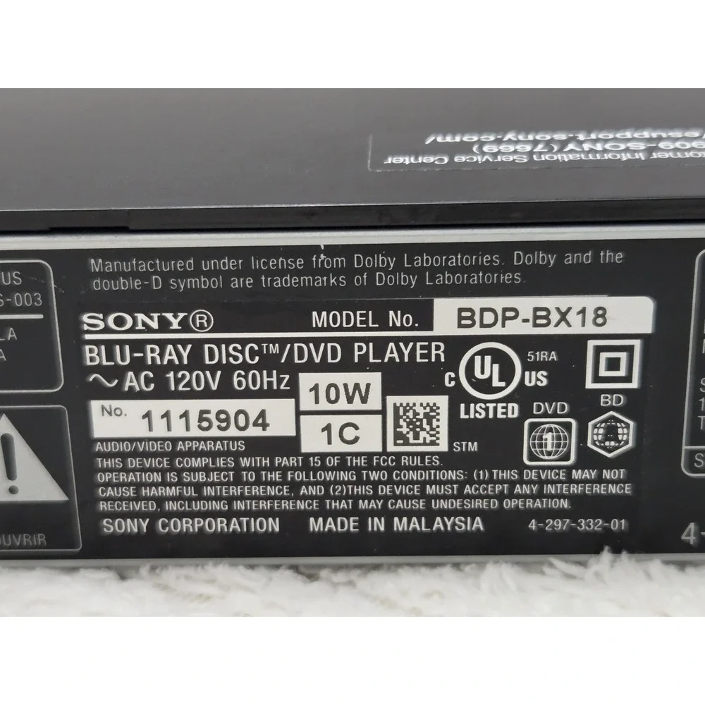 Sony bdp bx18