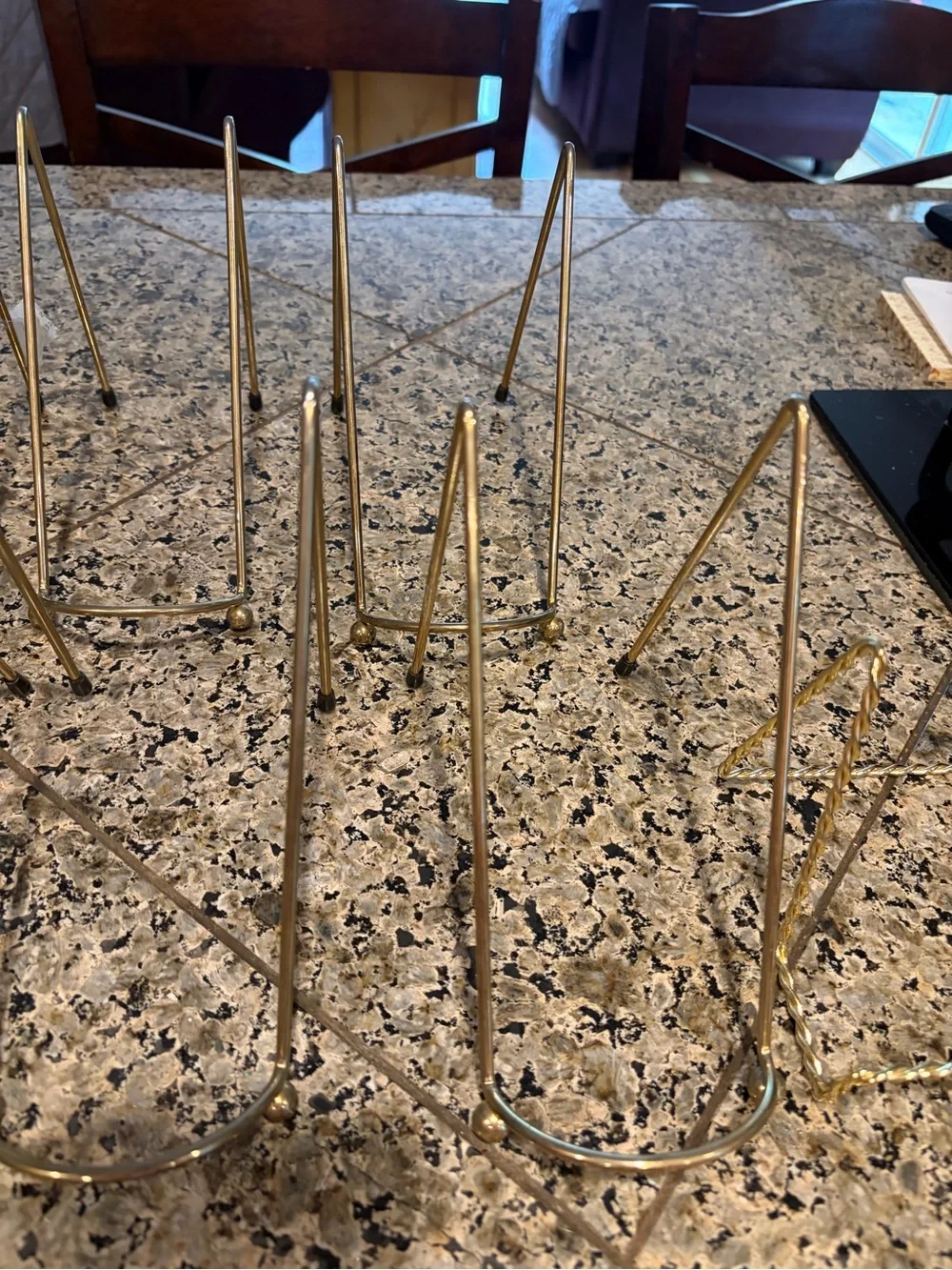 Gold Tone Vintage Footed Easels for Plates Lot of 10!