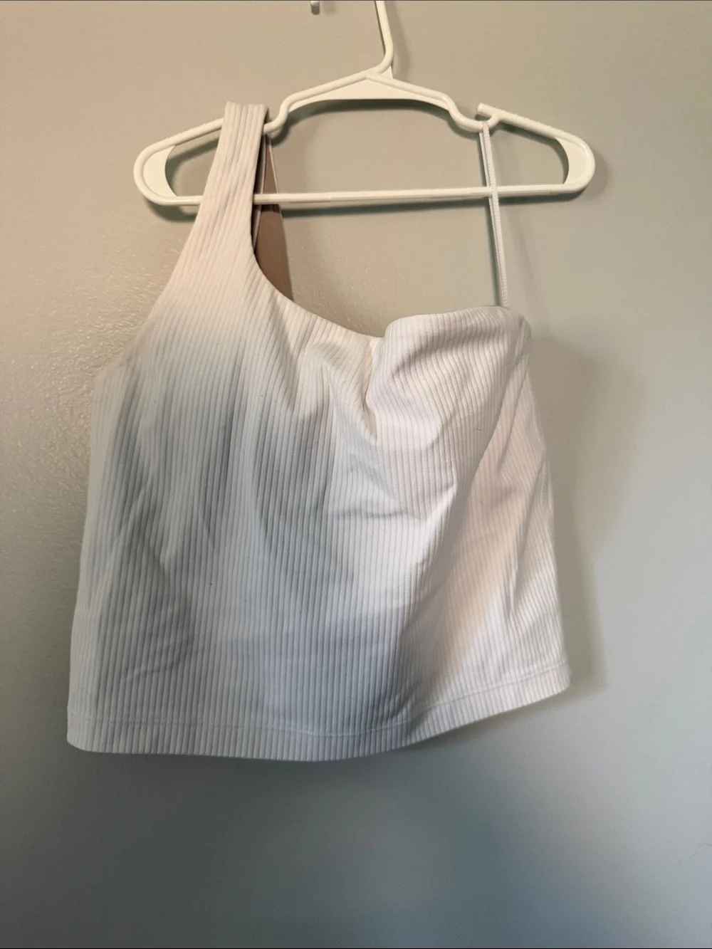 lululemon athletica White One-Shoulder Ribbed Crop
