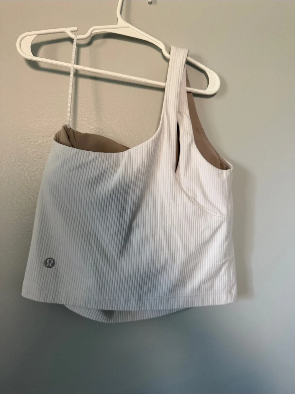 lululemon athletica White One-Shoulder Ribbed Crop