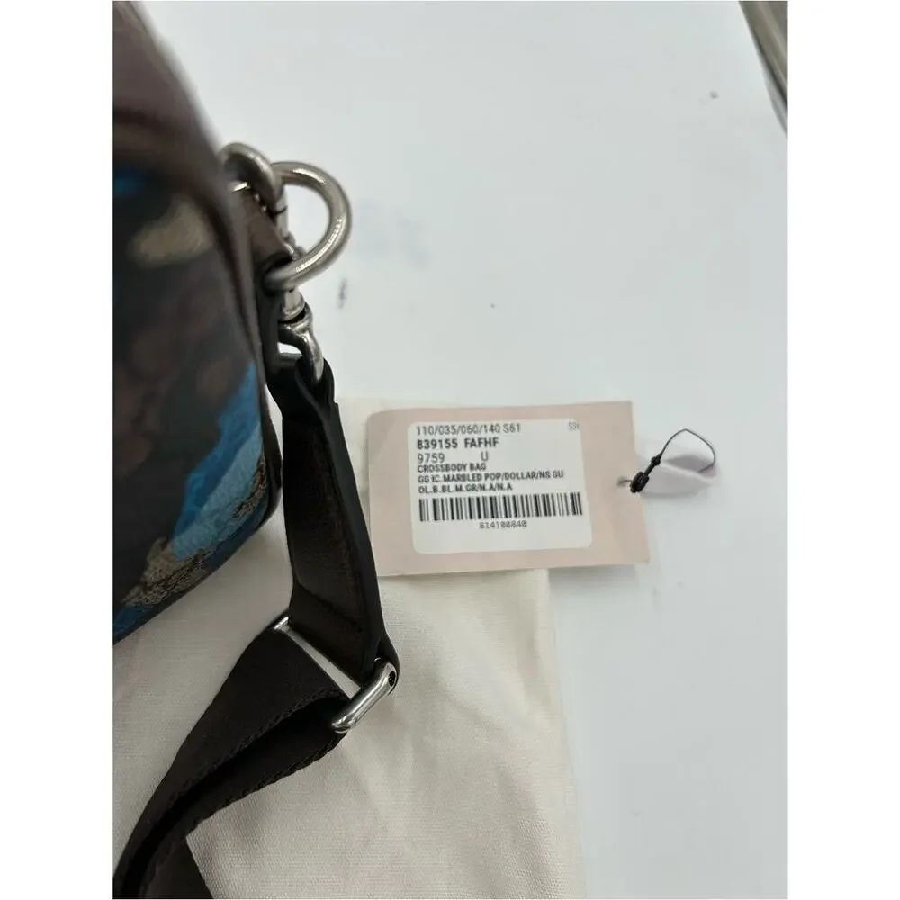 Men's Gucci crossbody bag in camouflage brown, marbled GG monogram made in Italy