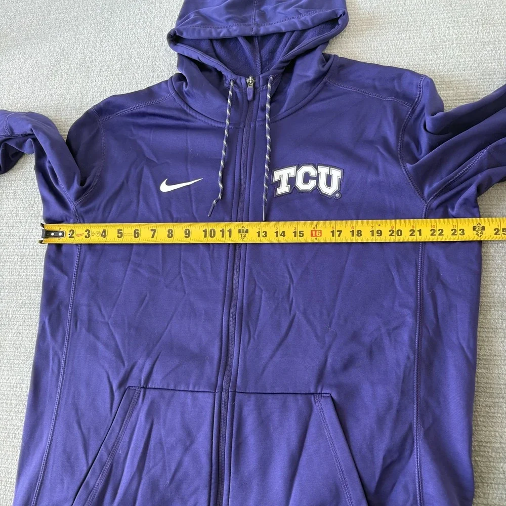 Nike Therma Fit Full Zip Sweater Men L Purple Texas Christian University Hoodie