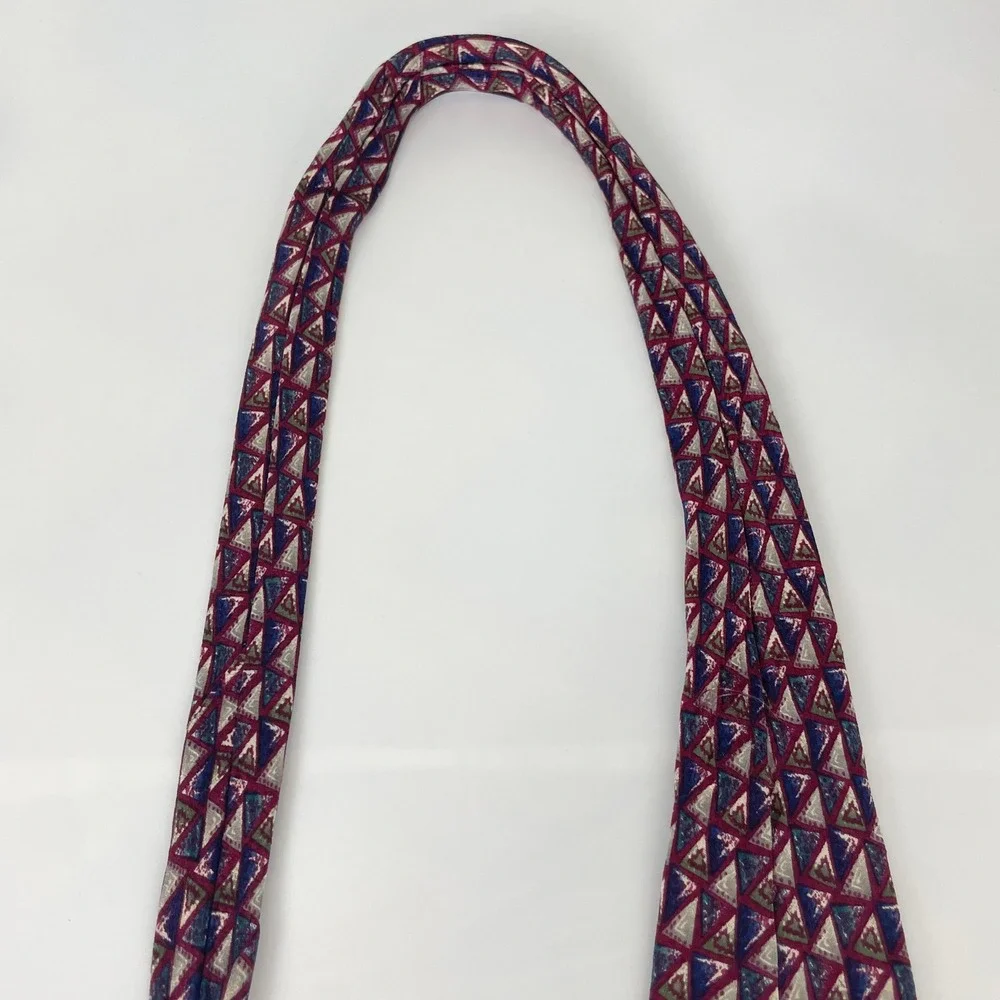 Christian Dior Monsieur Silk Tie Vintage Abstract Triangle Print Geometric Retro