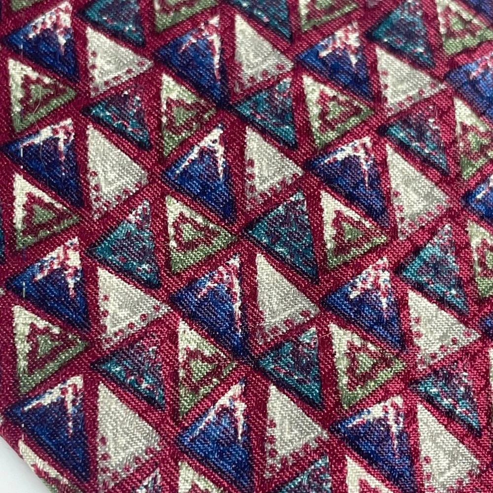 Christian Dior Monsieur Silk Tie Vintage Abstract Triangle Print Geometric Retro