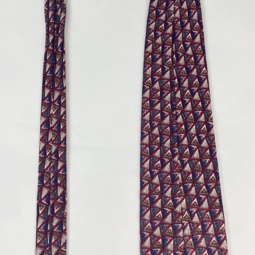Christian Dior Monsieur Silk Tie Vintage Abstract Triangle Print Geometric Retro