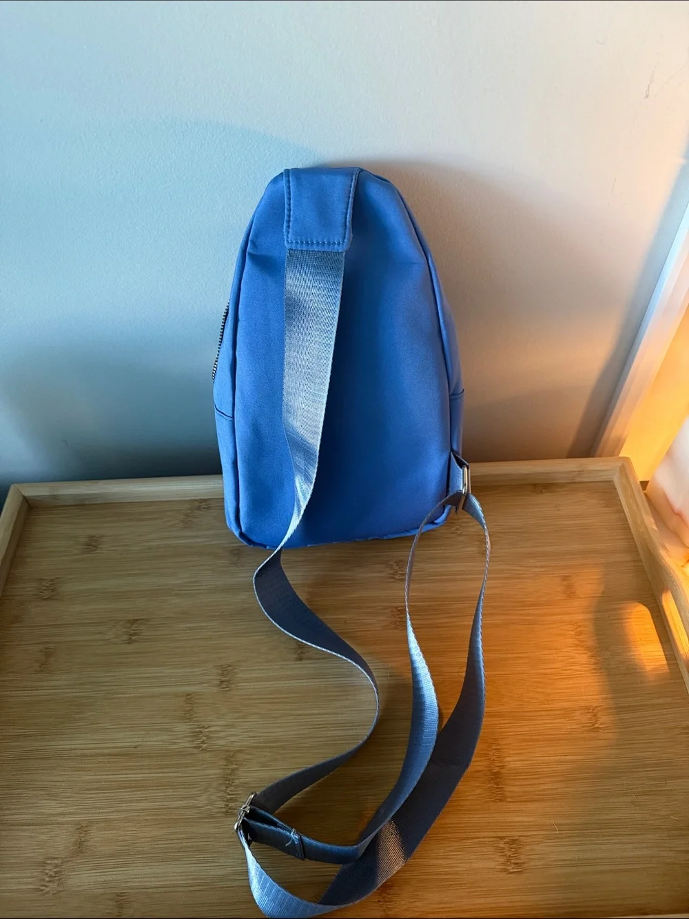 Blue Quilted Crossbody Sling Bag