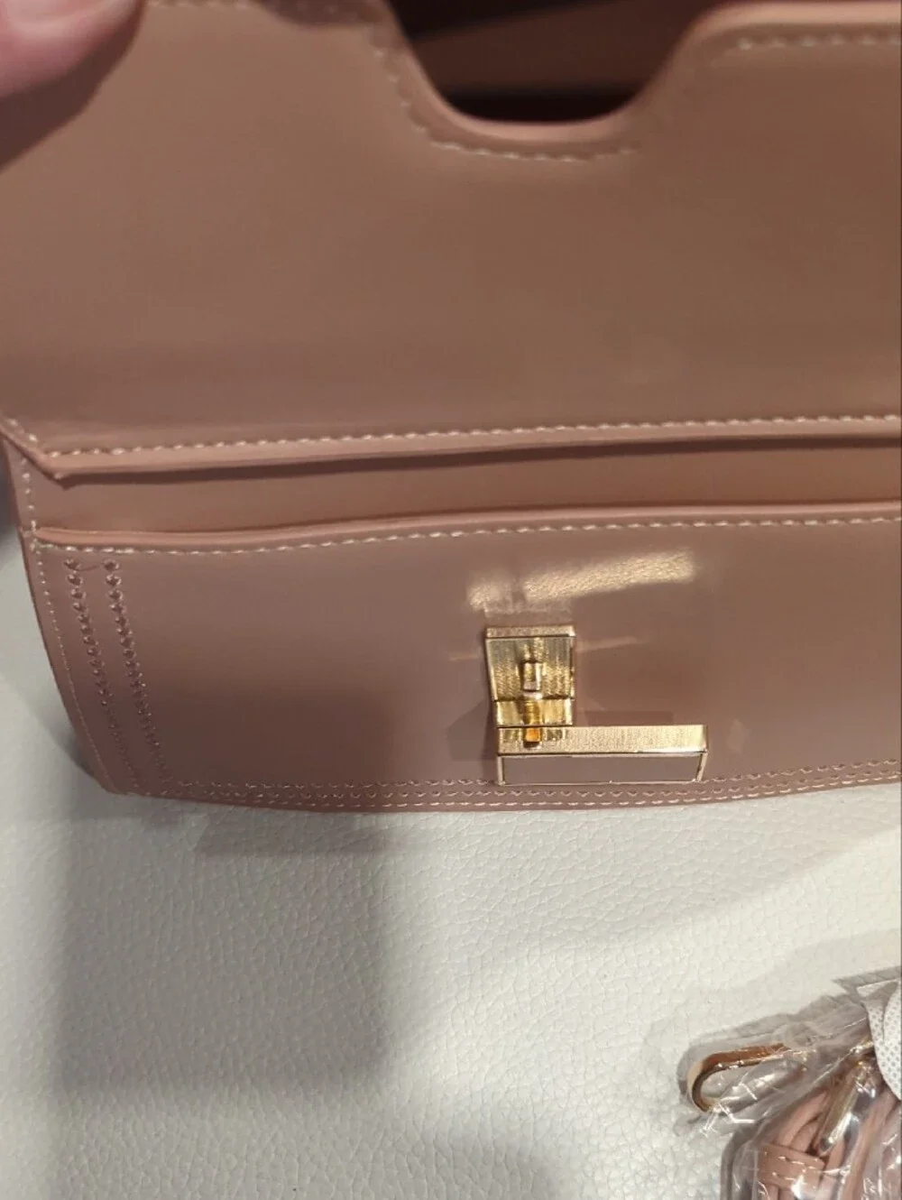 Structured Top-Handle Satchel/Crossbody in Blush Pink