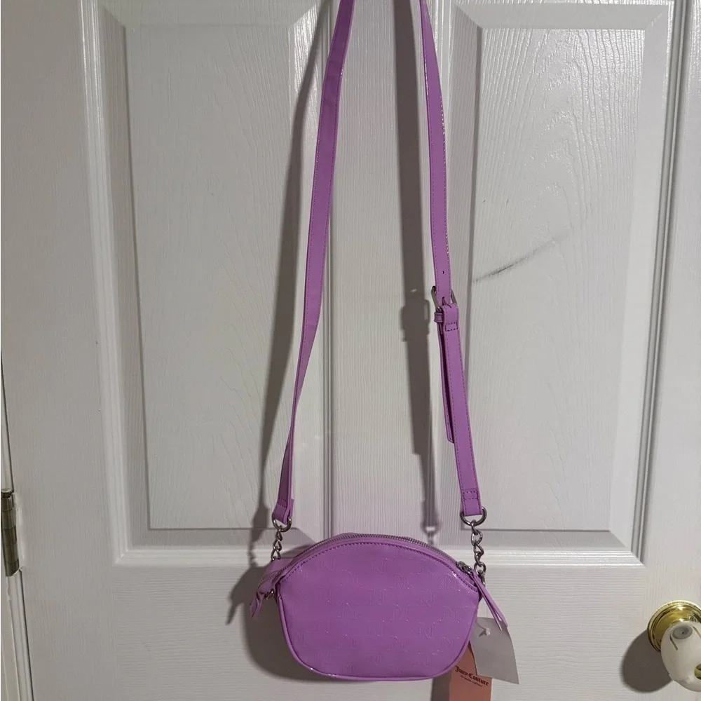 NWT Juicy Couture Violet Tulle Effortless Glossy Crossbody Bag