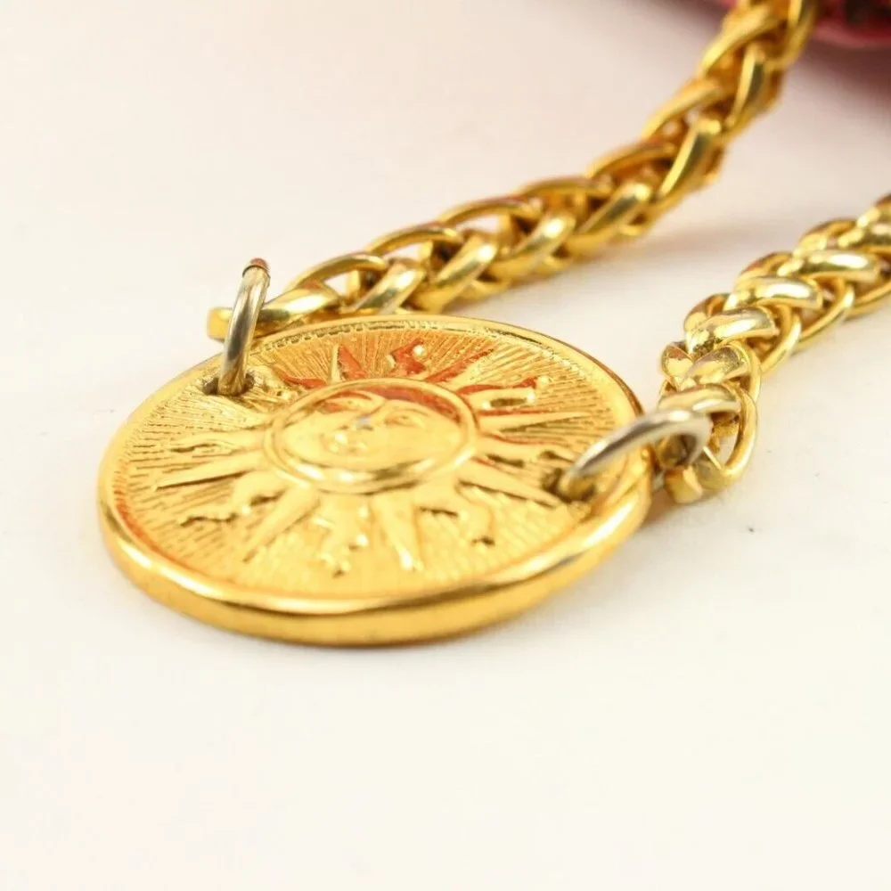 Versace red leather