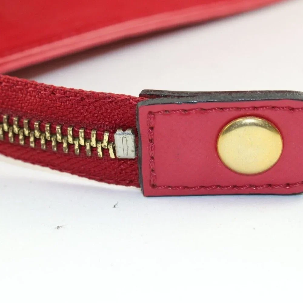Versace red leather