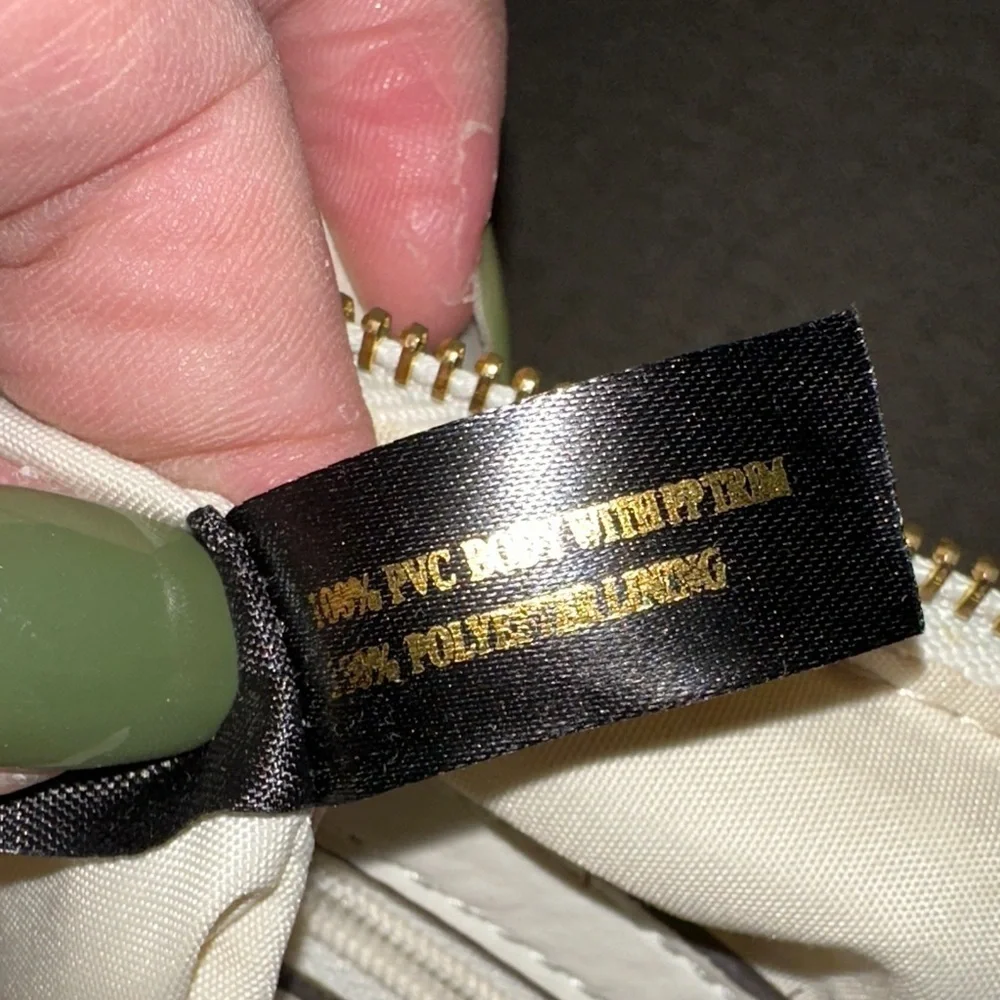 Nicole Miller Cream and Tan Crossbody Bag