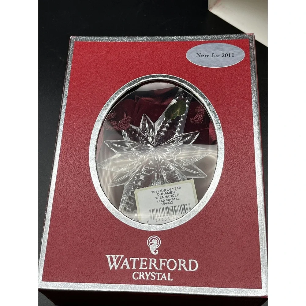 WATERFORD Crystal Snow Star Christmas Ornament 2011 NIB