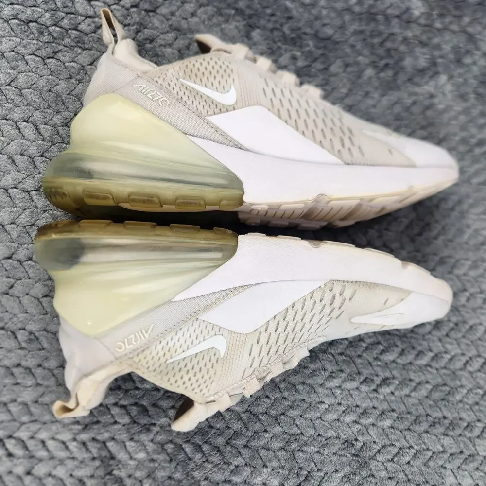 Nike Air Max 270 White Woman Lace-Up Comfort Running Shoes 943345-103 SZ 7Y