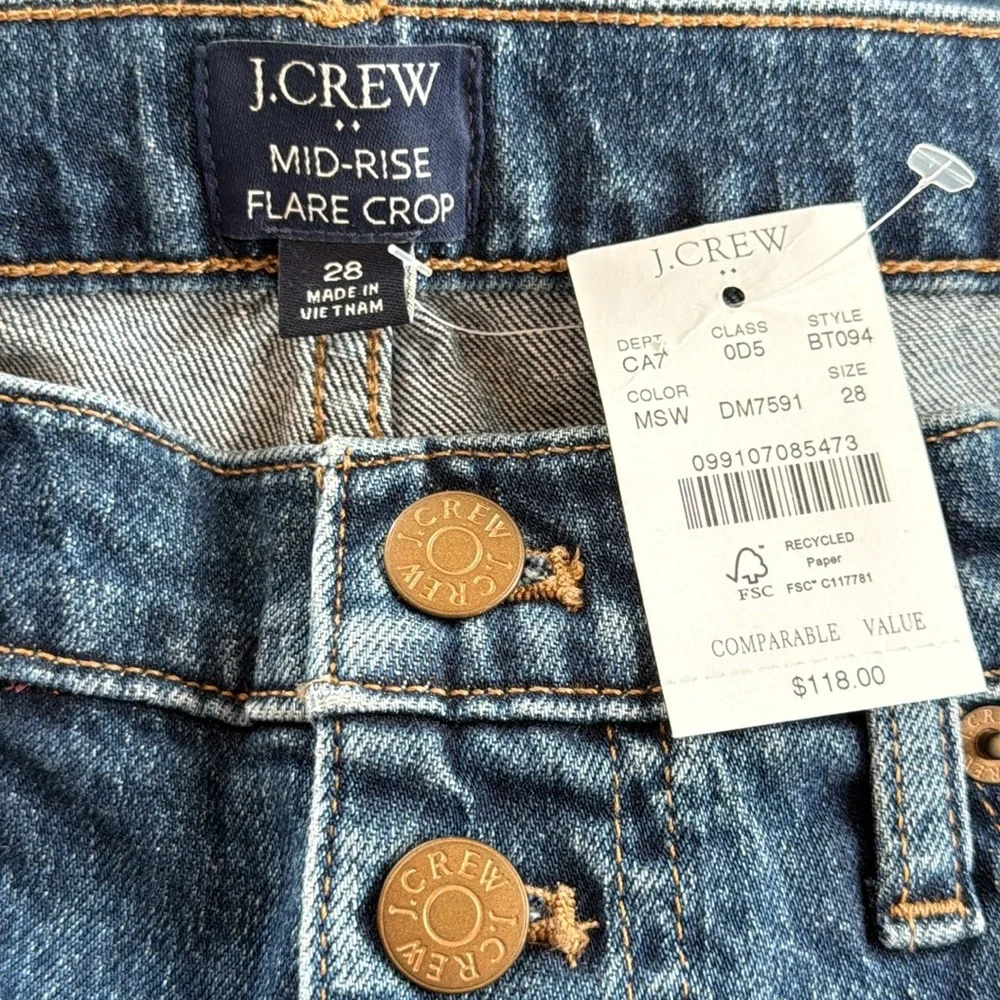 J. Crew Mid Rise Flare Crop Signature Stretch