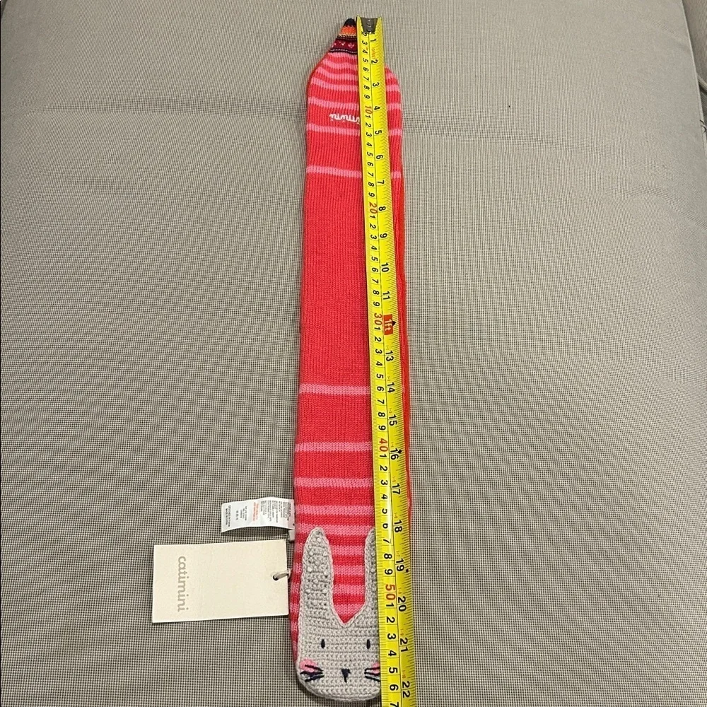 Catimini Red and Pink Bunny Toddler Scarf