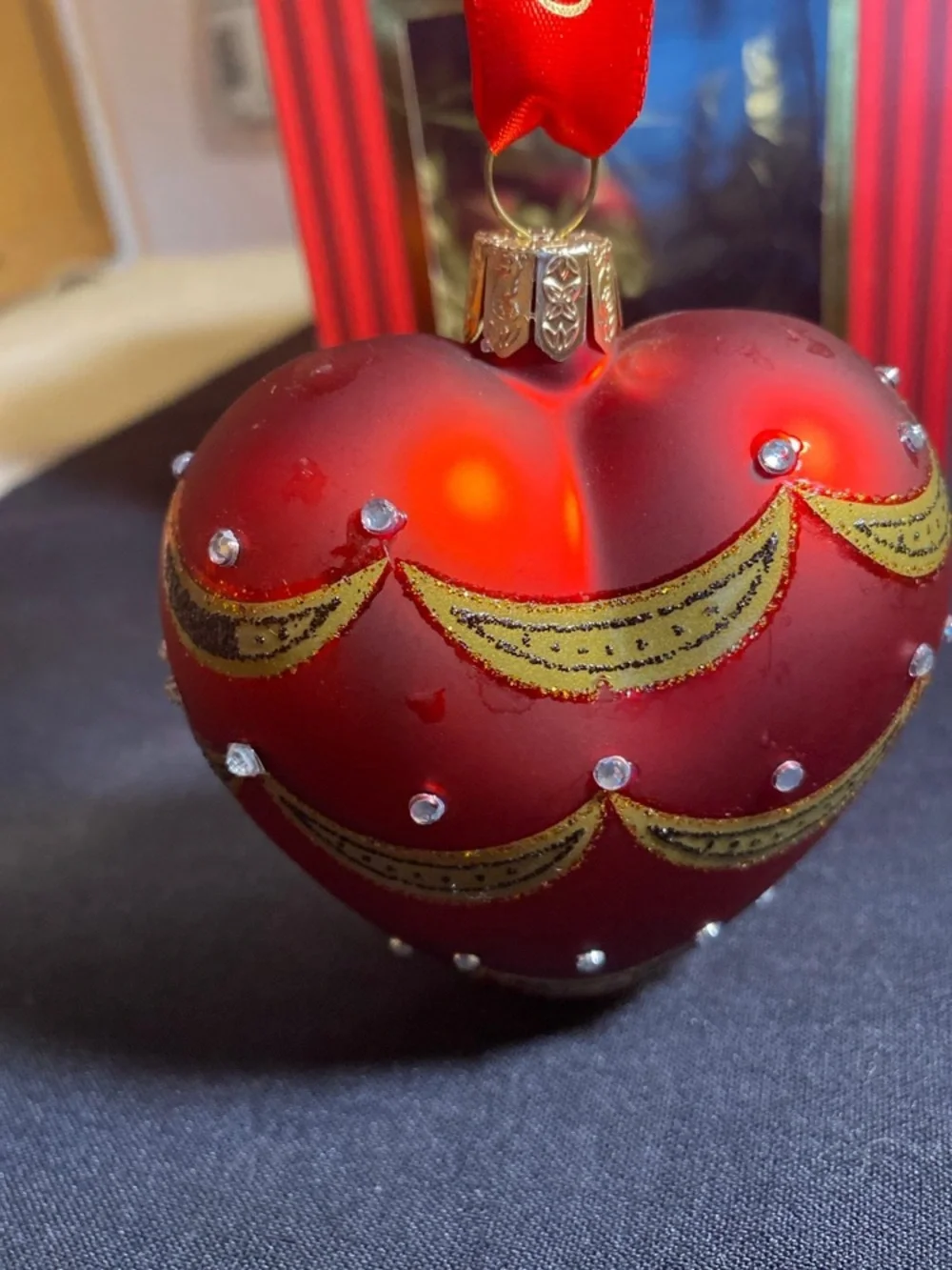 WATERFORD HOLIDAY HEIRLOOMS VICTORIAN JEWEL HEART CHRISTMAS ORNAMENT