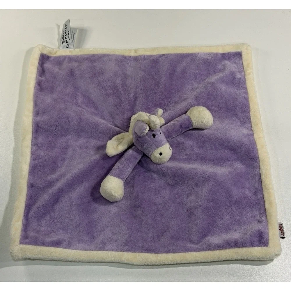 Teddykompaniet Diinglisar Purple White Back Unicorn Lovey Soft Unisex Cuddle Toy