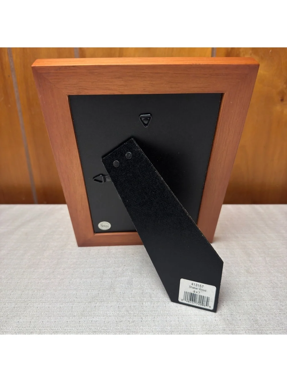 Fetco Shaker Wood 5x7 Picture Frame Brown Black Accent Tabletop Wall Frame