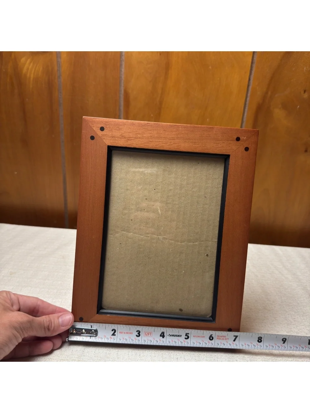 Fetco Shaker Wood 5x7 Picture Frame Brown Black Accent Tabletop Wall Frame