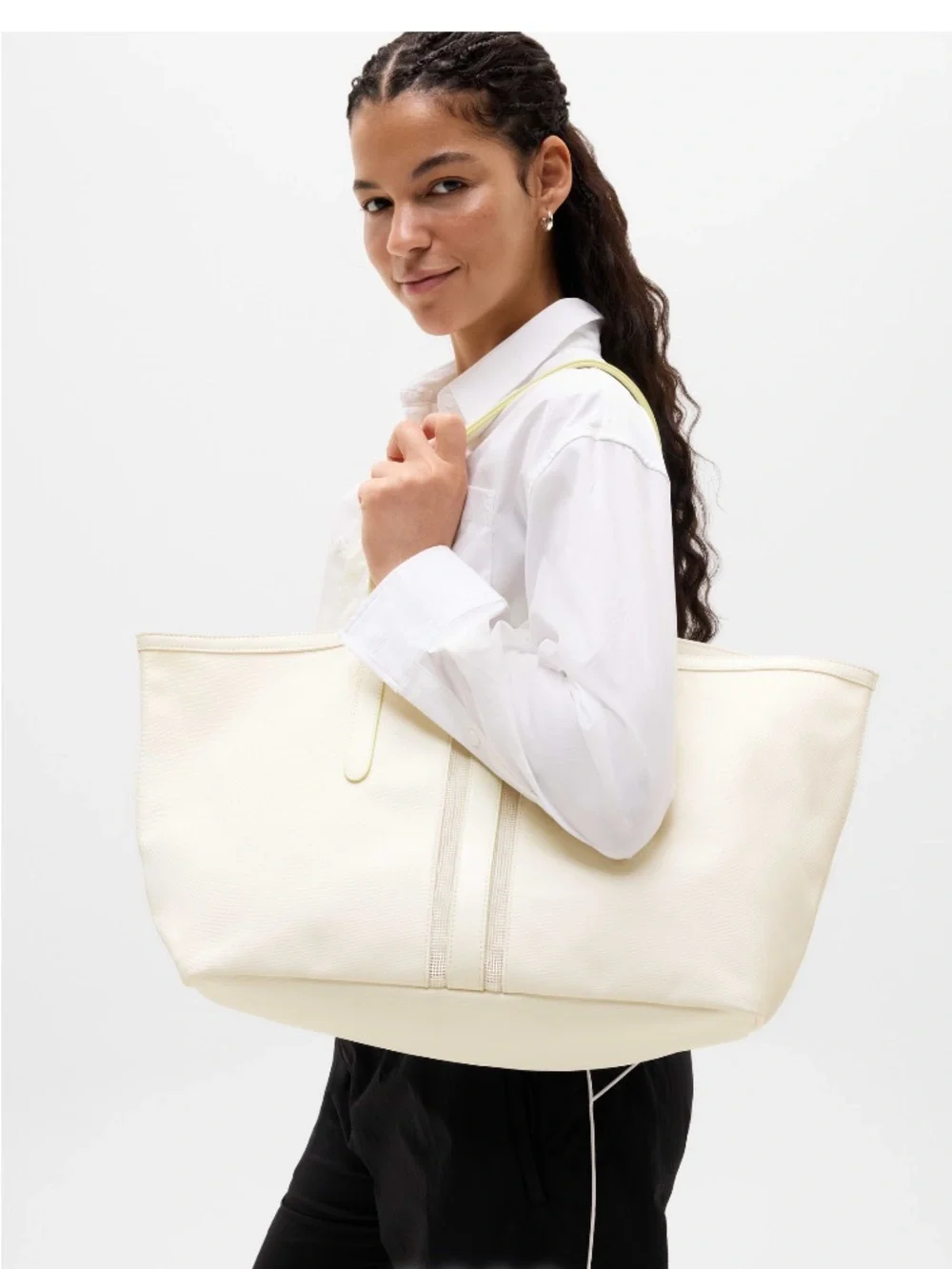 Athleta Coated Canvas Carry All Tote Bag - Women NWT