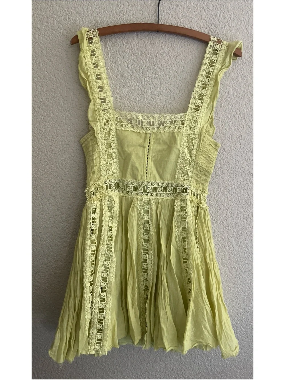 Free People Verona Mini Dress Lime Women’s Size Small