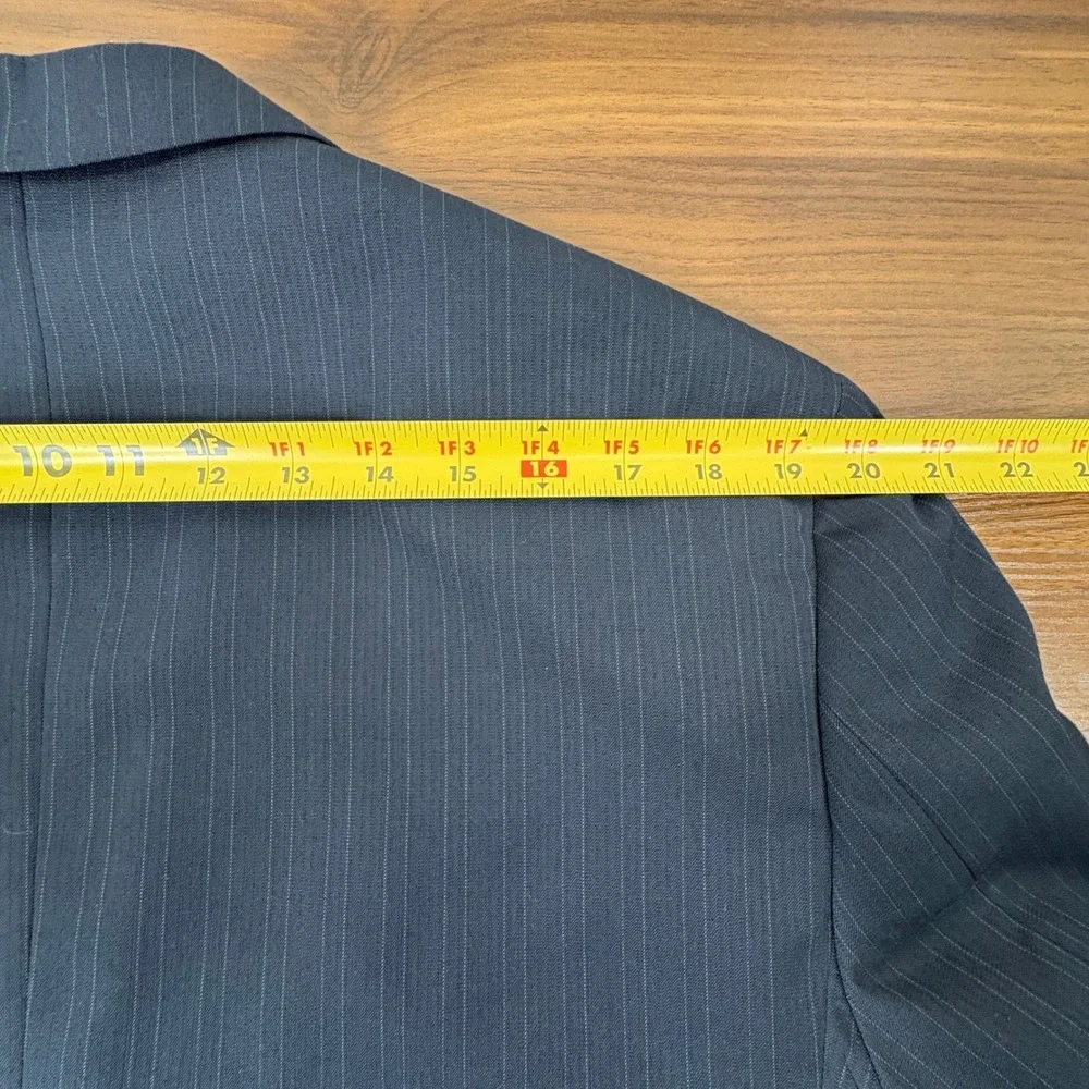 Haggar Suit Up System Jacket 42R Navy Blue Pinstripe Two Button Corpcore Blazer