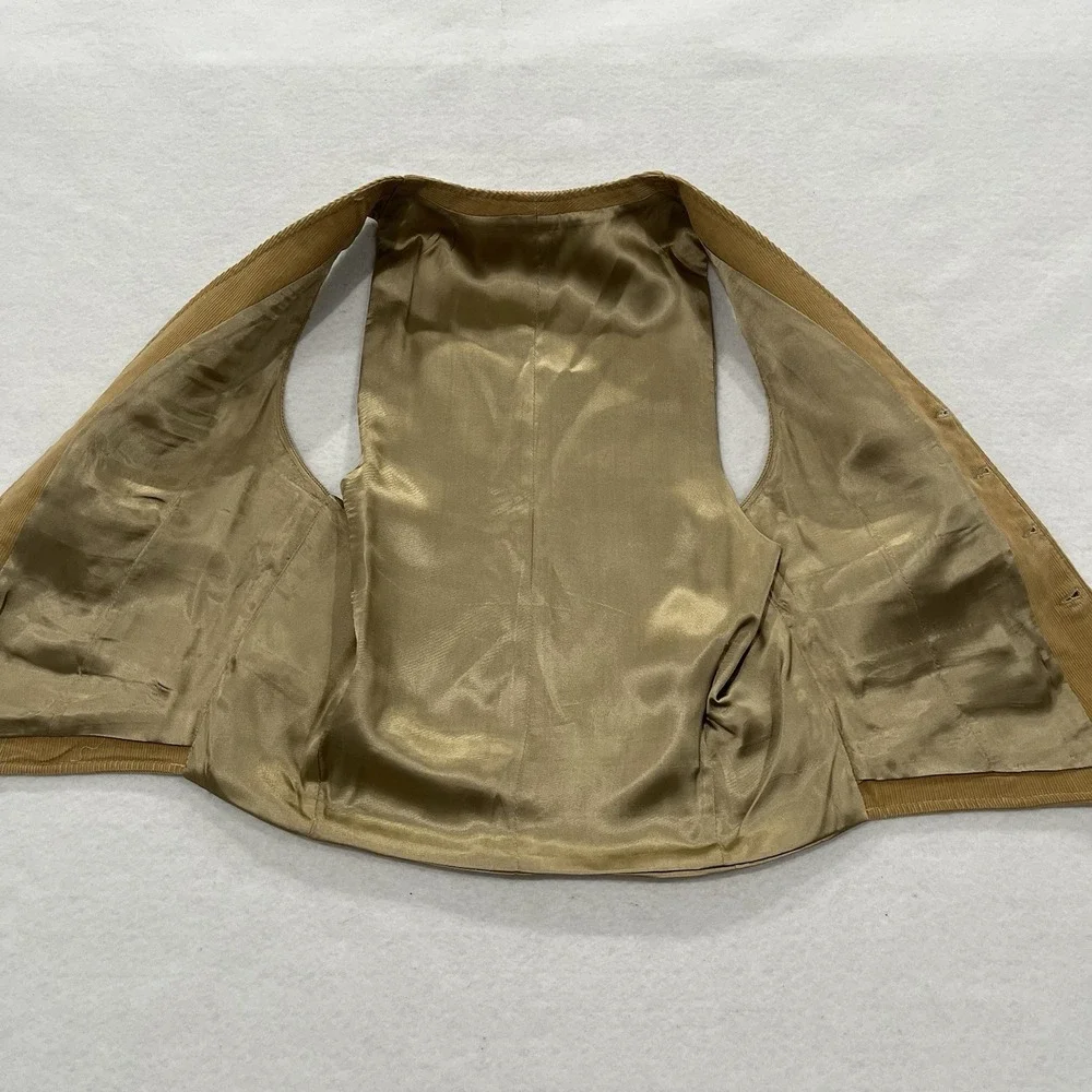 1970s Vintage Corduroy Blazer Vest Set 40R Tan  Preppy  Sport Coat Retro Classic