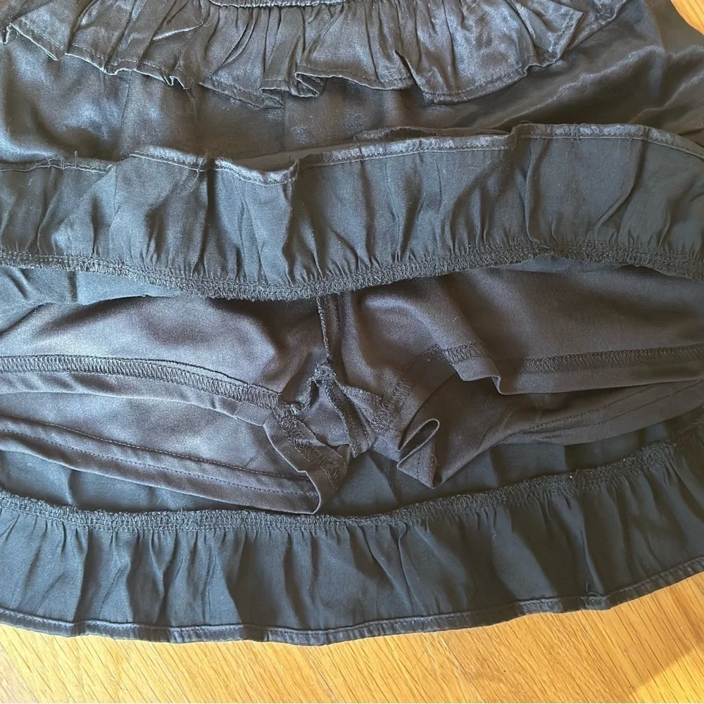 Hayden Girls Shimmery Ruffle Tiered Smocked Waist Skirt Skort Black Size Large