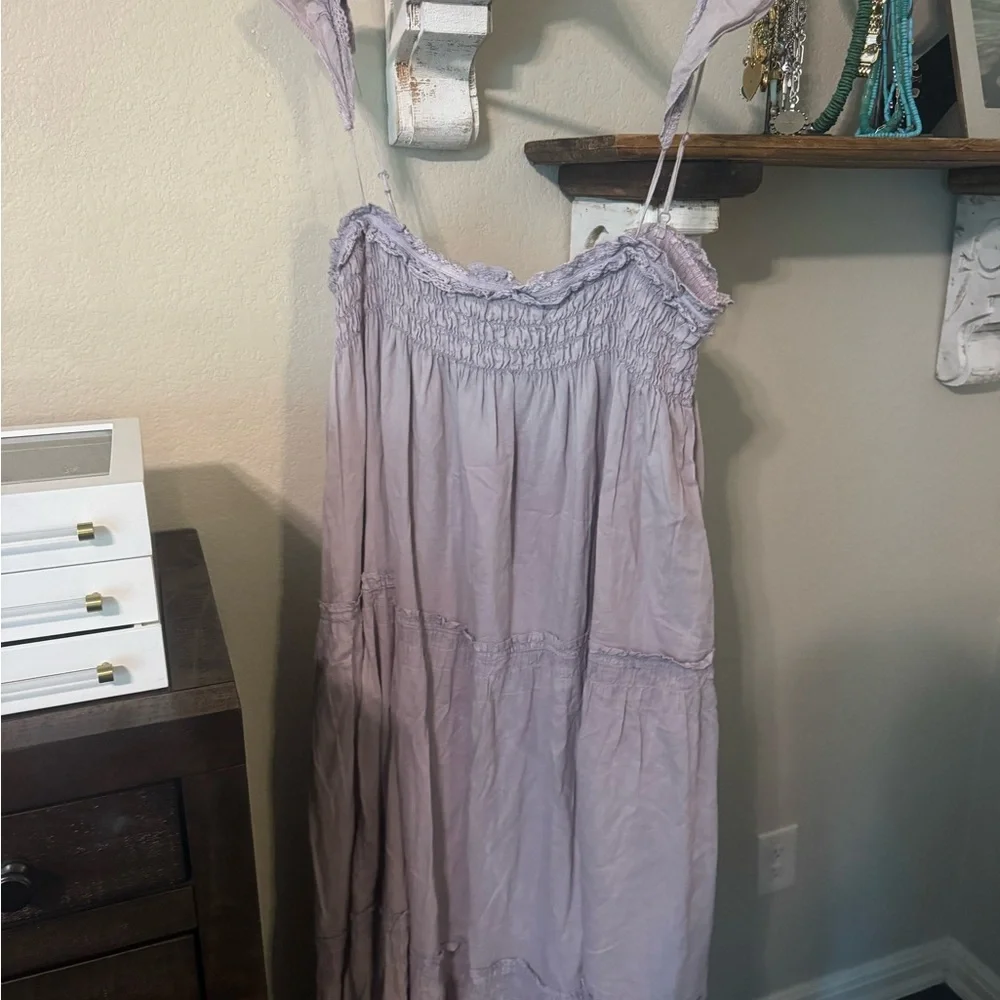 Free People Lavender Tiered Maxi Dress