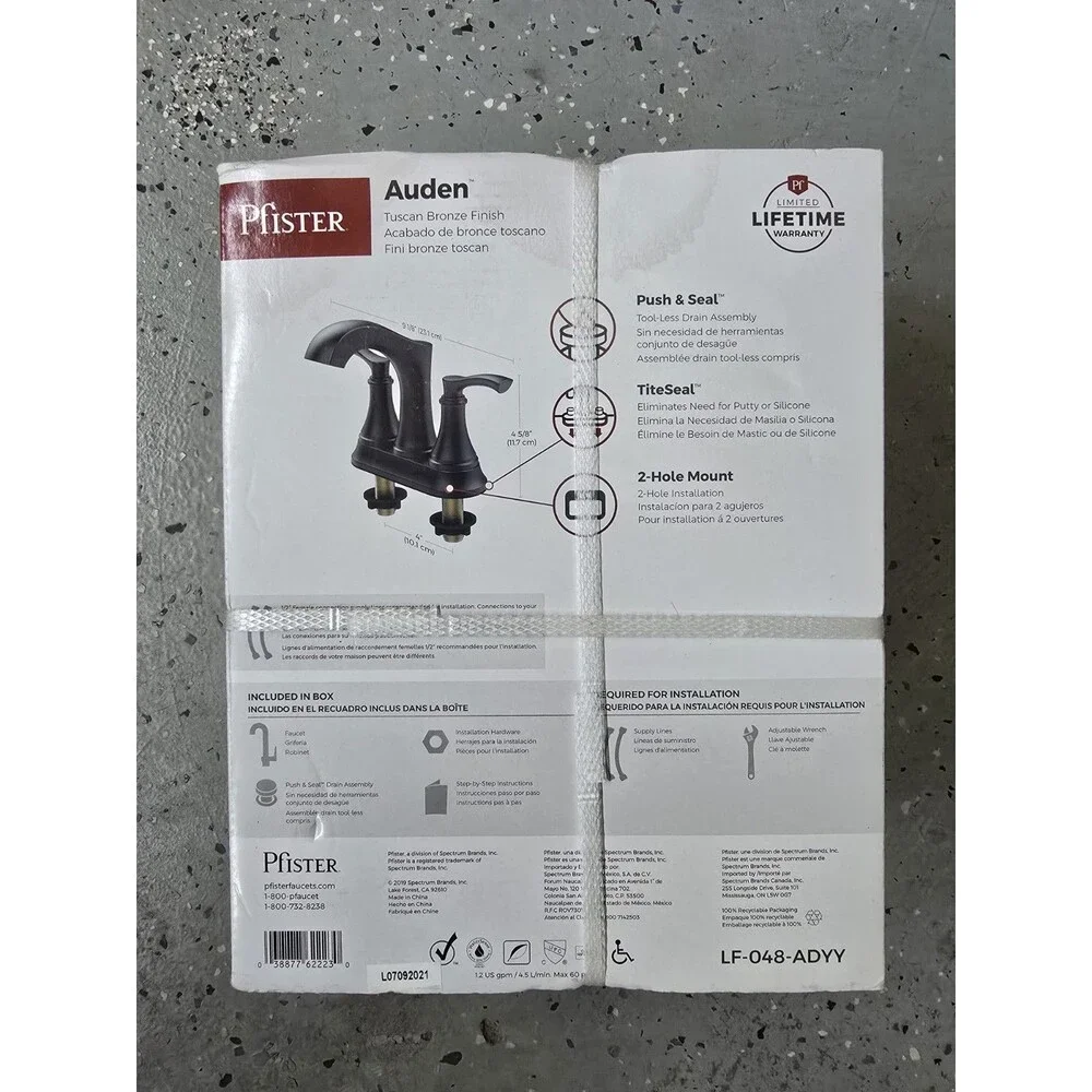 Pfister Auden Tuscan Bronze 2-Handle 4-in centerset Bathroom Sink Faucet New