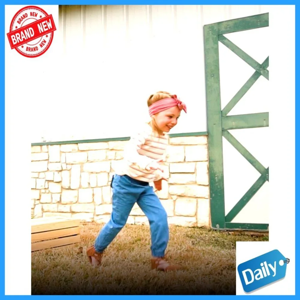 Girls Long Sleeve Knit Layering Tee Ruffle Detail Stretchy Cotton