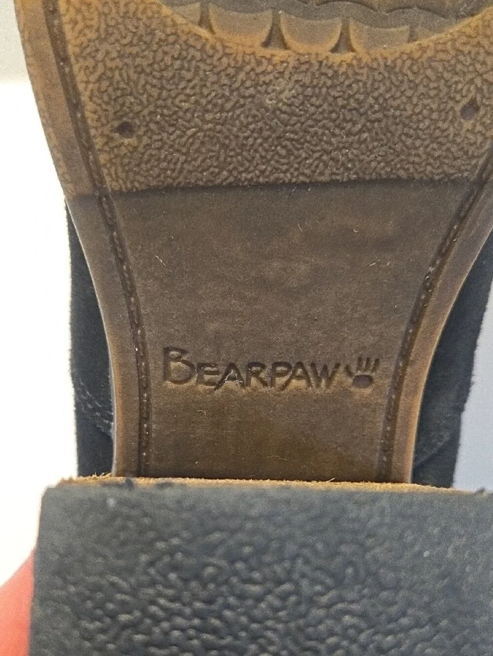 Dressy BearPaw Black Suede Slip-On Ankle Boots With Block Heal