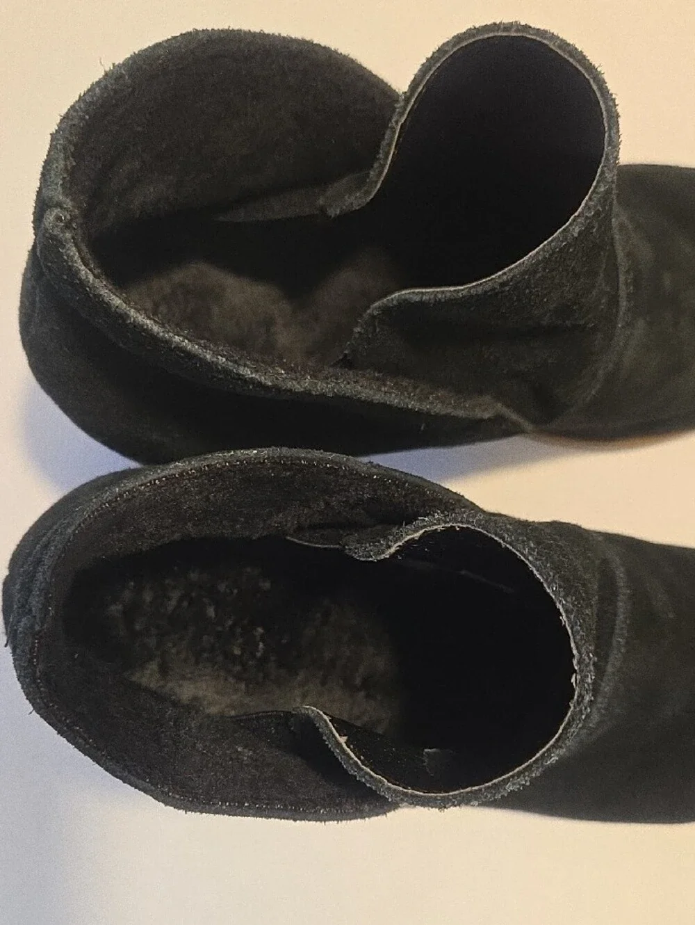 Dressy BearPaw Black Suede Slip-On Ankle Boots With Block Heal