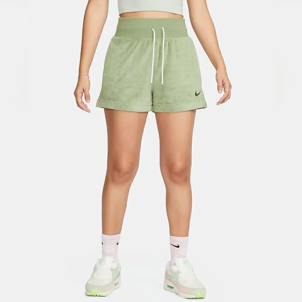 Nike Sportswear NSW Terry Shorts Green Cargo Khaki Women's Large L DV7822-386