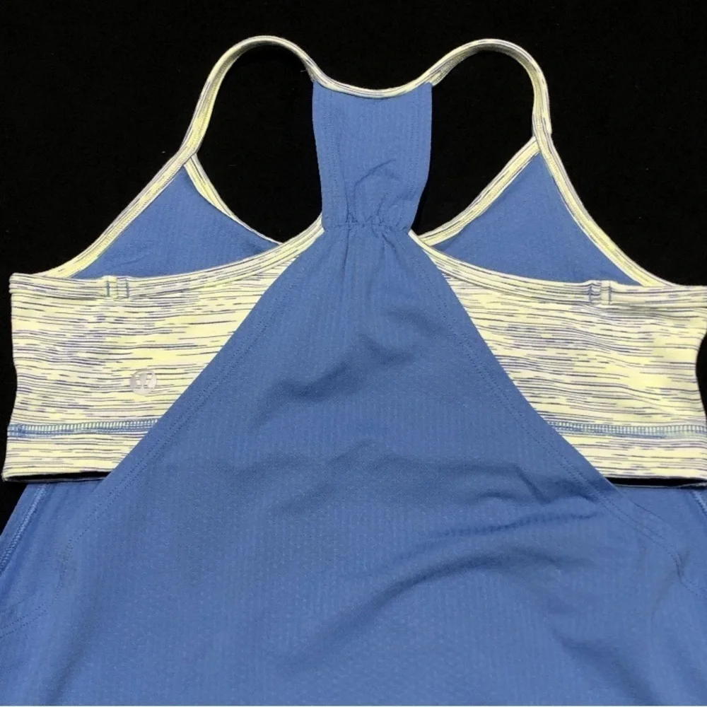 Lululemon No Limits Tank Top Bra Attached Blue Tank | Size 6 | NWOT